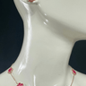 Fuchsia enamel clover necklace – Be Honest Necklace close-up on mannequin