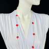 Fuchsia long necklace 36″ – Be Loyal Long Necklace full length on white background