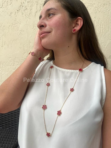 Be Loyal Long Necklace 36” (Red) - Palazzo Couture Online