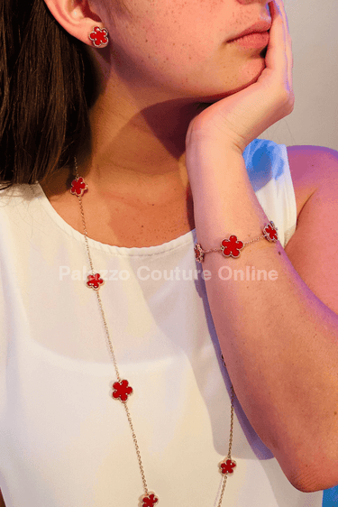 Be Loyal Long Necklace 36” (Red) - Palazzo Couture Online