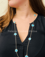 Be Loyal Long Necklace 36” (Turquoise) - Palazzo Couture Online
