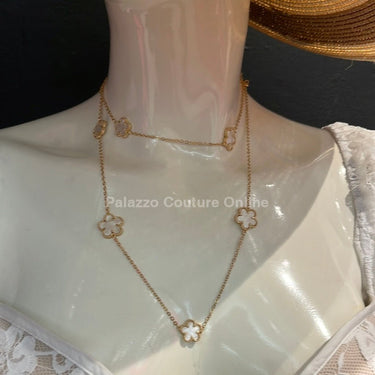 Be Loyal Long Necklace 36” (White) - Palazzo Couture Online