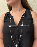 Be Loyal Long Necklace 36” (White) - Palazzo Couture Online