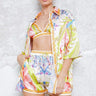 Beach Queen 3pc Short Set (Lime Print) front view showing complete two piece short set