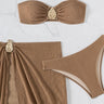 Beach Summer 3 - Piece Bikini Set - Mocha - Palazzo Couture Online