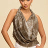 Beaded Sequins Cowl Top – Chocolate for women - crop top by Palazzo Couture