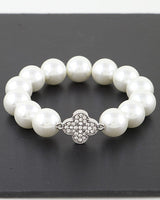 Bejeweled Clover Pearl Bracelet - Palazzo Couture Online