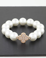 Bejeweled Clover Pearl Bracelet - Palazzo Couture Online