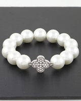 Bejeweled Clover Pearl Bracelet - elegant piece by Palazzo Couture