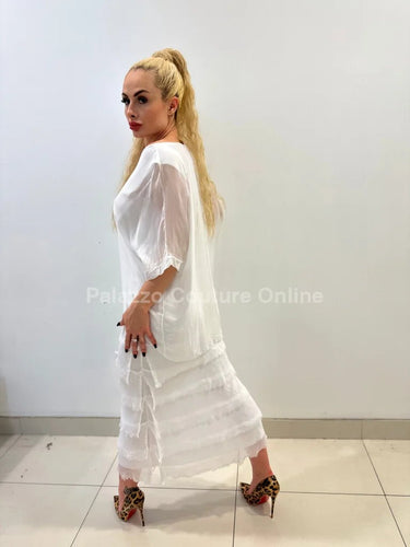 Bellissima Donna Italian Maxi Dress (White) - Palazzo Couture Online