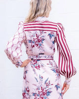 Women's The Opulent Enigma Belted mini dress elegant style back view