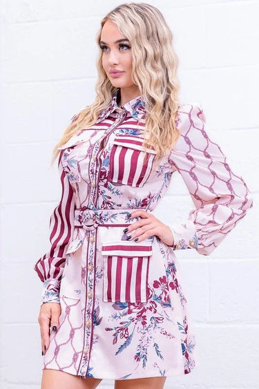 Belted Mini Dress – The Opulent Enigma Belted Mini Dress close up detail of elegant design
