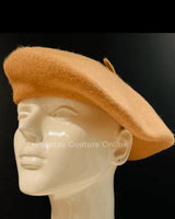 New York Camel Beret – Classic Wool Blend Hat - front view