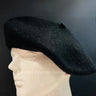 New York Black Beret – Classic Wool Blend Hat - front view