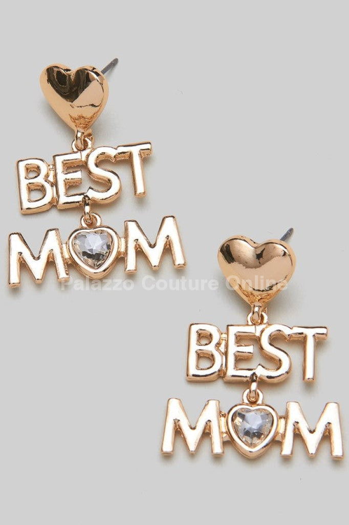 Best Mom Earrings Gd / One Size