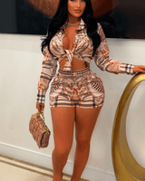 Bezzy Shirt Blouse With Shorts Pants Set - Palazzo Couture Online