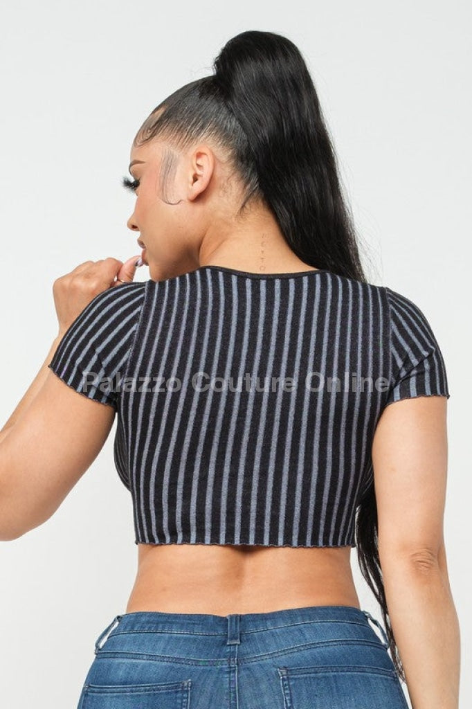 Bicolor Bliss Crop Top (Black)