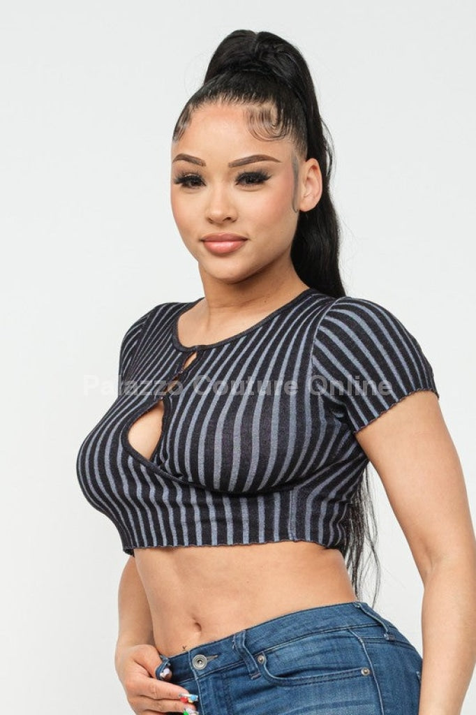 Bicolor Bliss Crop Top (Black)