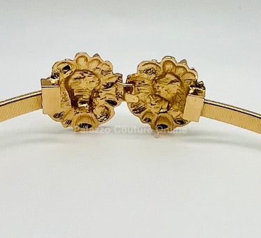 Big Safari Elastic Lion face Belt (Gold) - Palazzo Couture Online