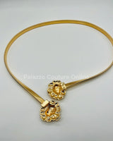 Big Safari Elastic Lion face Belt (Gold) - Palazzo Couture Online