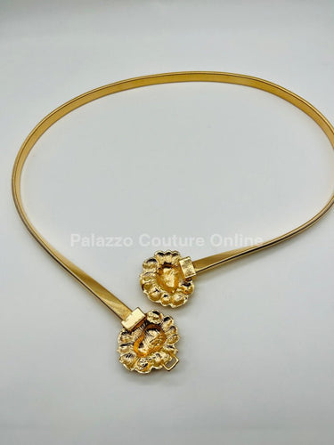 Big Safari Elastic Lion face Belt (Gold) - Palazzo Couture Online