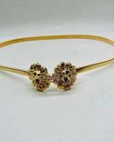 Big Safari Elastic Lion face Belt (Gold) - stylish belt for dresses and outfits