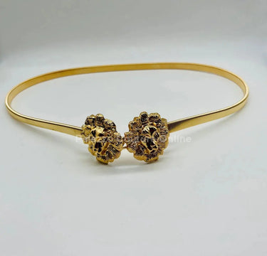 Big Safari Elastic Lion face Belt (Gold) - stylish belt for dresses and outfits