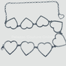 Big Sequence Heart Rhinestone Chain Belt (Silver) - Palazzo Couture Online