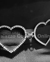 Big Sequence Heart Rhinestone Chain Belt (Silver) - women's statement waist belt accessory