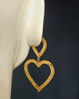 Bilove Earring Hanging Hearts (Gold) - women's statement jewelry