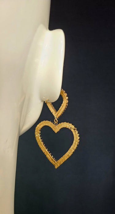 Bilove Earring Hanging Hearts (Gold) - women's statement jewelry