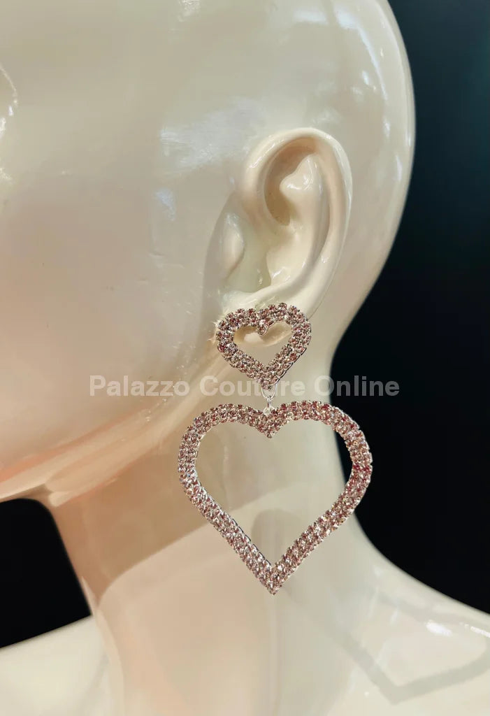 Bilove Earring Hanging Hearts (Silver) Earrings