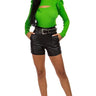Molise Leather Shorts front view