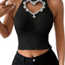 Black Heart Cutout Sleeveless Top for women - top by Palazzo Couture