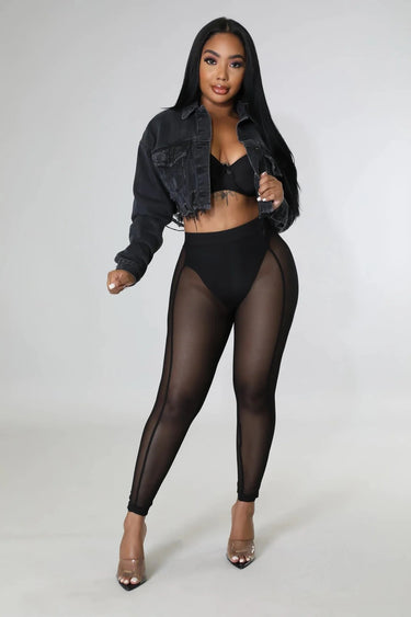 Black Hollywood Denim Jacket – Oversized Cropped Statement Fit - trendy layering piece for women