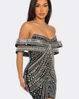 Elegant Glam Luxe Fit elegant mini dress on model styled for going out