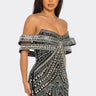 Elegant Glam Luxe Fit elegant mini dress on model styled for going out