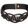 Black wave buckle elastic waist belt for women - Luna Wave fashion belt by Palazzo Couture