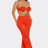 Bloom & Lace Crochet Pant Set Coral front view showing complete two piece pant set