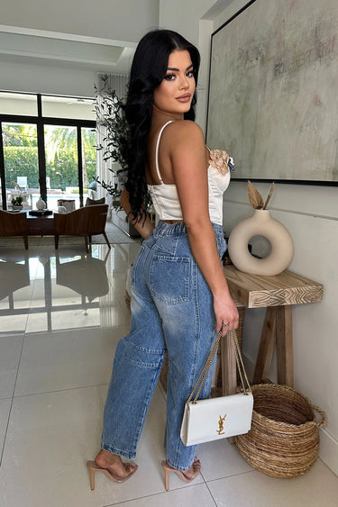 Blooming Elegance Floral Bustier Top with 3D Appliqués – Ivory - women's sleeveless top