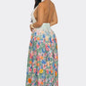 Elegant White Multi lace maxi dress on model styled for evening event