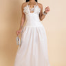 Blossom Halter Maxi Dress White - Palazzo Couture Online