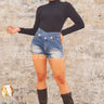 I'm Innocent Denim Shorts – Classic High-Rise Fit front view