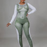 Body Babe Olive Jumpsuit with Long Sleeves and Contour Fit for women - stylish jumpsuit by Palazzo Couture