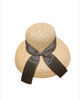 Boho chic hat wide‑brim straw with black band – beach summer accessory for women
