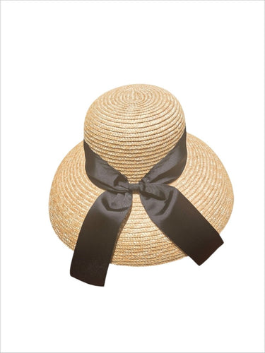 Boho chic hat wide‑brim straw with black band – beach summer accessory for women