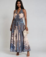 Bohemian Goddess Maxi Dress - Blue Multi - Palazzo Couture Online