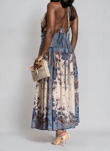 Bohemian Goddess Maxi Dress - Blue Multi - Palazzo Couture Online