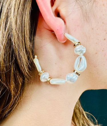 Bohemian Shores Boho Earrings – (Cream) - stylish accessory for every outfit
