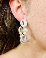 Bohemian Shores Boho Earrings – Natural Cowrie Shell - women's statement jewelry